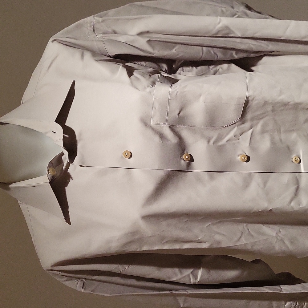 Kenneth Cole Mens Dress Shirt Light Tan 17 Neck